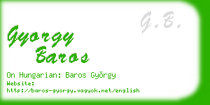 gyorgy baros business card